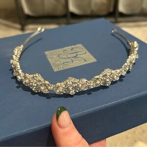 Bel Aire Bridal Silver Crystal Headband